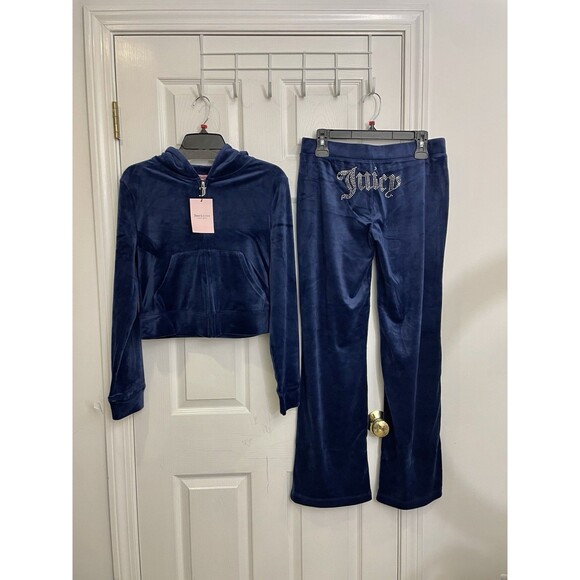 NWT Size Extra Large Juicy Couture Tracksuit Atlantis blue Hoodie Pants Set - Picture 4 of 6